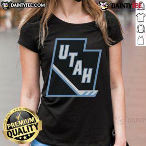 Nice Utah Mammoth Tertiary logo on a stylish ladies tee, perfect for casual wear and showcasing local pride.