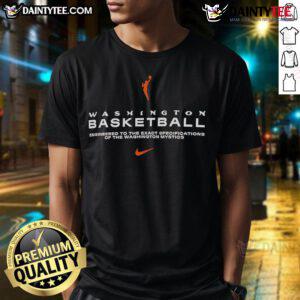 Nice Washington Basketball T-Shirt designed to specifications of the Washington Mystics, featuring team colors and logo.