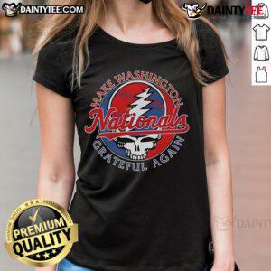 Washington Nationals x Grateful Dead 'Make Washington Grateful Again' ladies tee design featuring vibrant graphics.