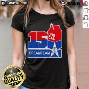 Alt Text: Official 150 Lyrical Dreamteam Ladies Tee, stylish women's t-shirt featuring a unique design for music lovers.