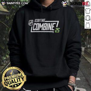 Alt Text: Official 2025 NHL Scouting Combine hoodie featuring a sleek design, team logo, and high-quality fabric for fans and players.