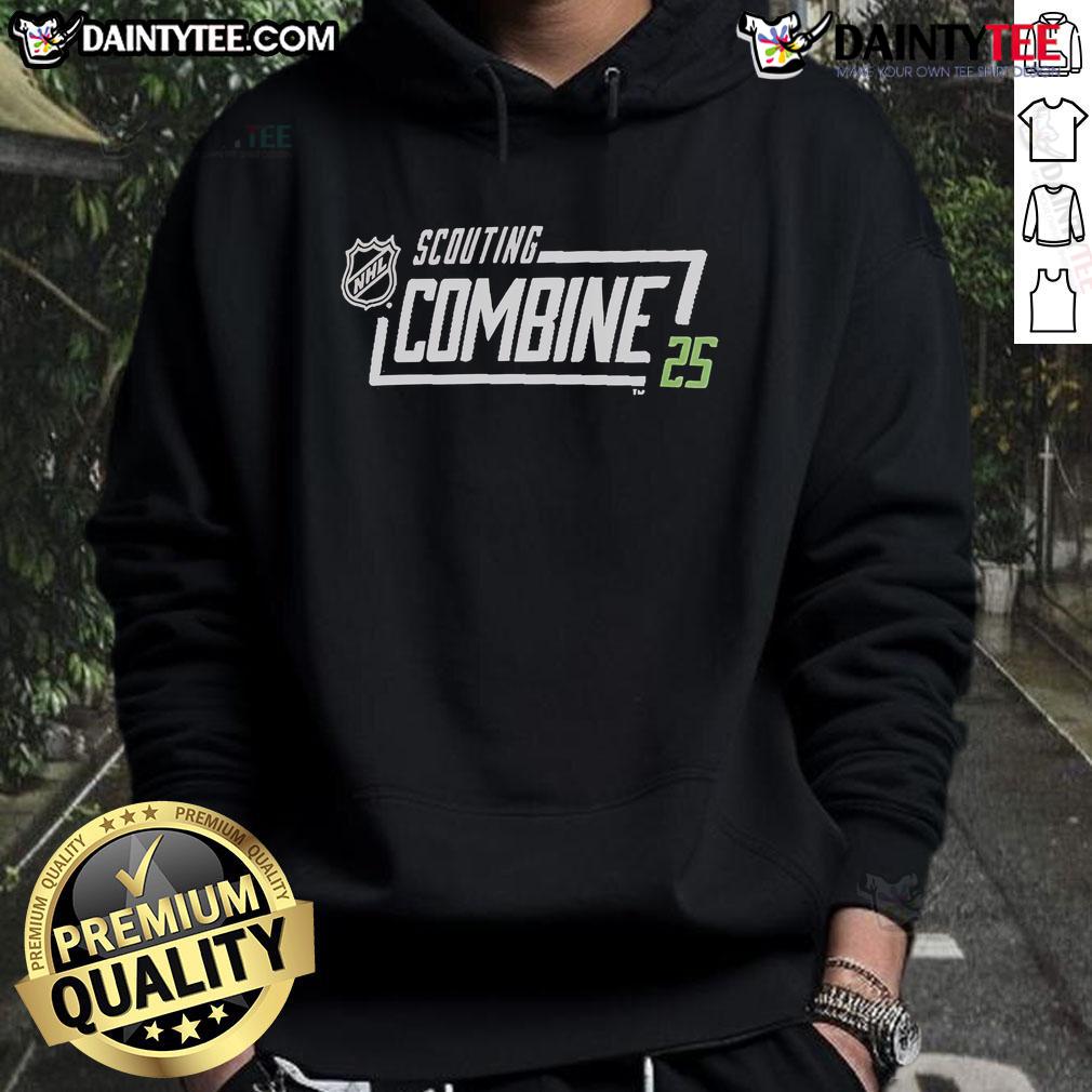 Alt Text: Official 2025 NHL Scouting Combine hoodie featuring a sleek design, team logo, and high-quality fabric for fans and players.