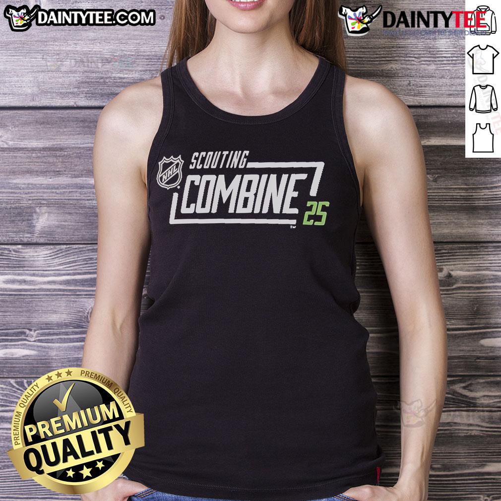 Official 2025 NHL Scouting Combine tank top featuring the event logo and stylish athletic design for hockey fans.