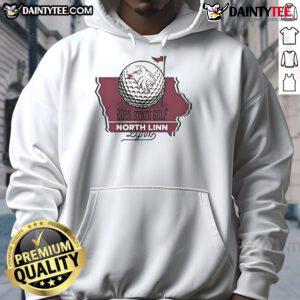 Official 2025 State Golf North Linn Lynx Hoodie featuring team colors and logo, perfect for fans and players alike.