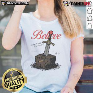Official Believe Honor The Past Forge The Future Ladies Tee featuring a stylish design for empowered women.