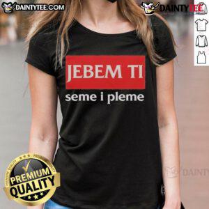 Official Bulgarian Public Transport Driver tee featuring 'Jebem Ti Seme I Pleme' design for women.
