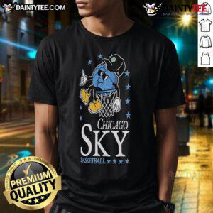 Official Chicago Sky Basketball New Era T-Shirt featuring team colors and logo, perfect for fans and casual wear.