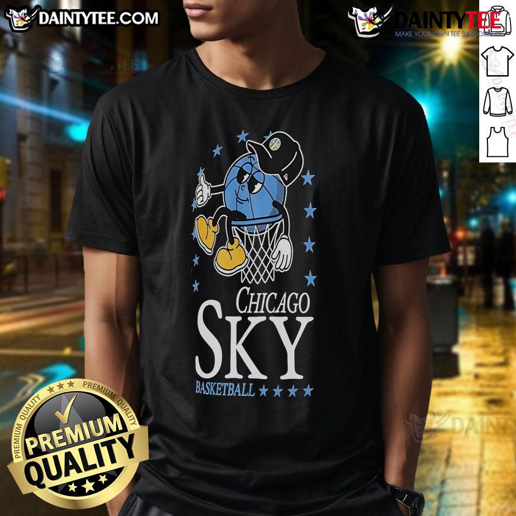 Official Chicago Sky Basketball New Era T-Shirt featuring team colors and logo, perfect for fans and casual wear.
