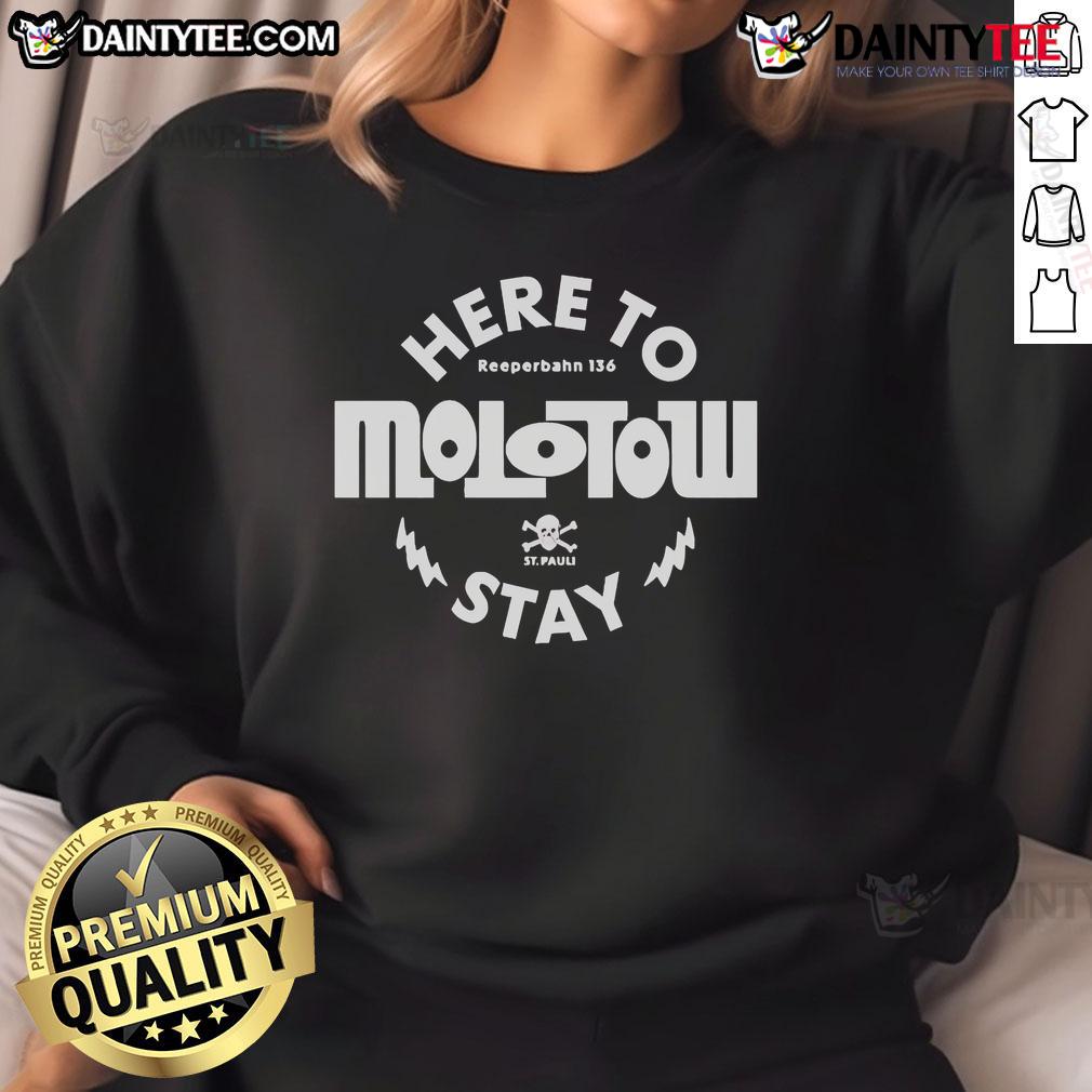Official FCSP x Molotow 'Here to Reeperbahn 136' sweatshirt featuring stylish design and vibrant colors.