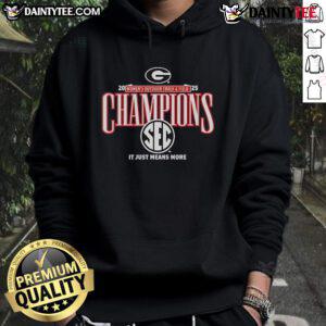 Georgia Bulldogs 2025 SEC Women's Outdoor Track & Field Champions hoodie, showcasing team pride and athletic spirit.