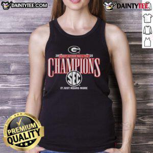 Official Georgia Bulldogs 2025 SEC Women's Outdoor Track Field Champions tank top showcasing team pride and athletic spirit.