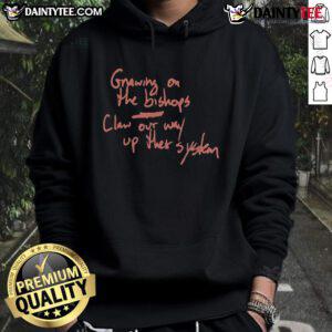 Stylish Official Gnawing On The Bishops Claw hoodie featuring unique graphic design, perfect for casual wear.