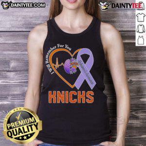 Official I Will Remember For You Alzheimer's Awareness New York Knicks tank top featuring vibrant team colors and logo.