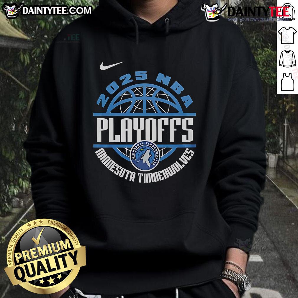 Official Minnesota Timberwolves 2025 NBA Playoffs hoodie featuring team logo and stylish design for fans.