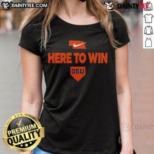 Awesome 2025 Here to Win Oregon State Baseball ladies tee in vibrant colors, perfect for fans supporting the team.