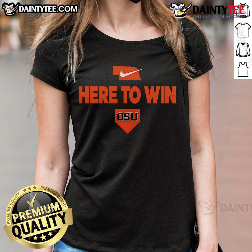 Awesome 2025 Here to Win Oregon State Baseball ladies tee in vibrant colors, perfect for fans supporting the team.