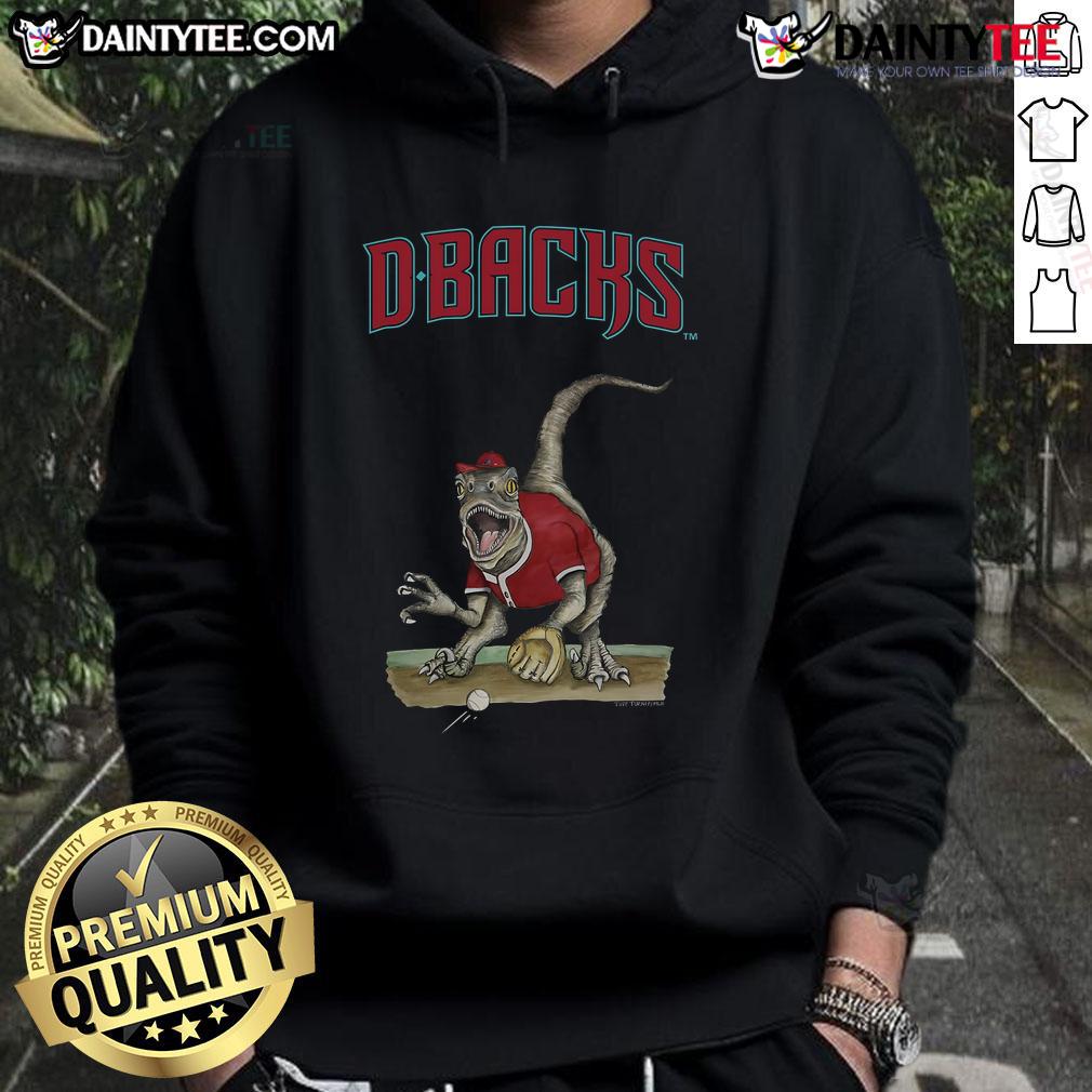 Awesome Arizona Diamondbacks Tiny Turnip Velociraptor Hoodie featuring a vibrant design and comfortable fit for fans.