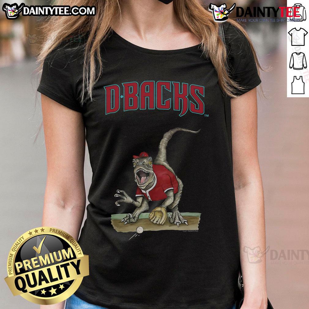 Awesome Arizona Diamondbacks Tiny Turnip Velociraptor Ladies Tee featuring a vibrant design for passionate fans.