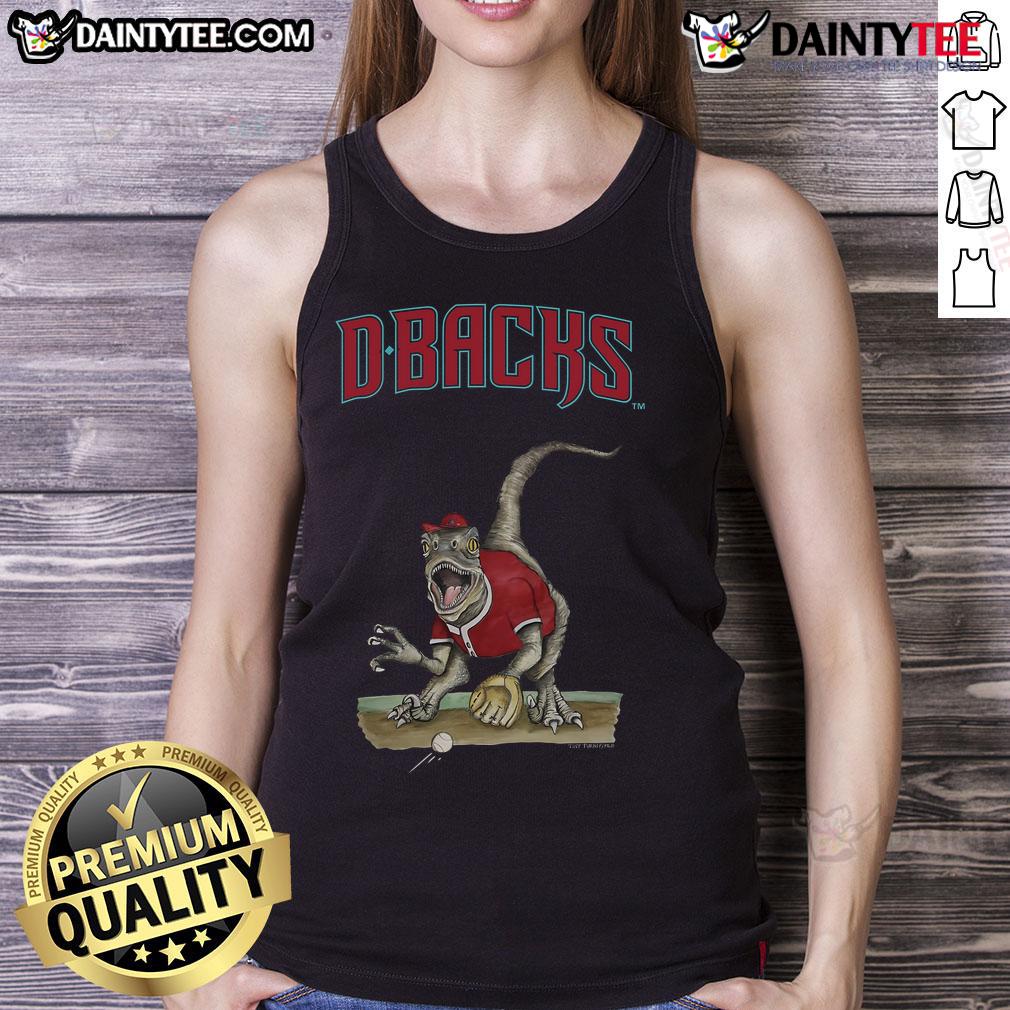 Awesome Arizona Diamondbacks Tiny Turnip Velociraptor Tank Top featuring a fun dinosaur design for fans.