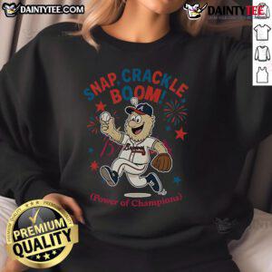 Alt Text: Awesome Atlanta Braves Snap Crackle Boom Independence Day sweatshirt featuring vibrant team colors and festive design.
