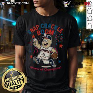 Awesome Atlanta Braves Snap Crackle Boom Independence Day T-Shirt showcasing team spirit and festive design for fans.