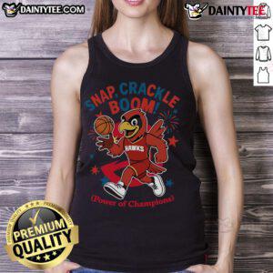 Cool Atlanta Hawks tank top featuring 'Snap Crackle Boom' design, perfect for Independence Day celebrations and sports fans.