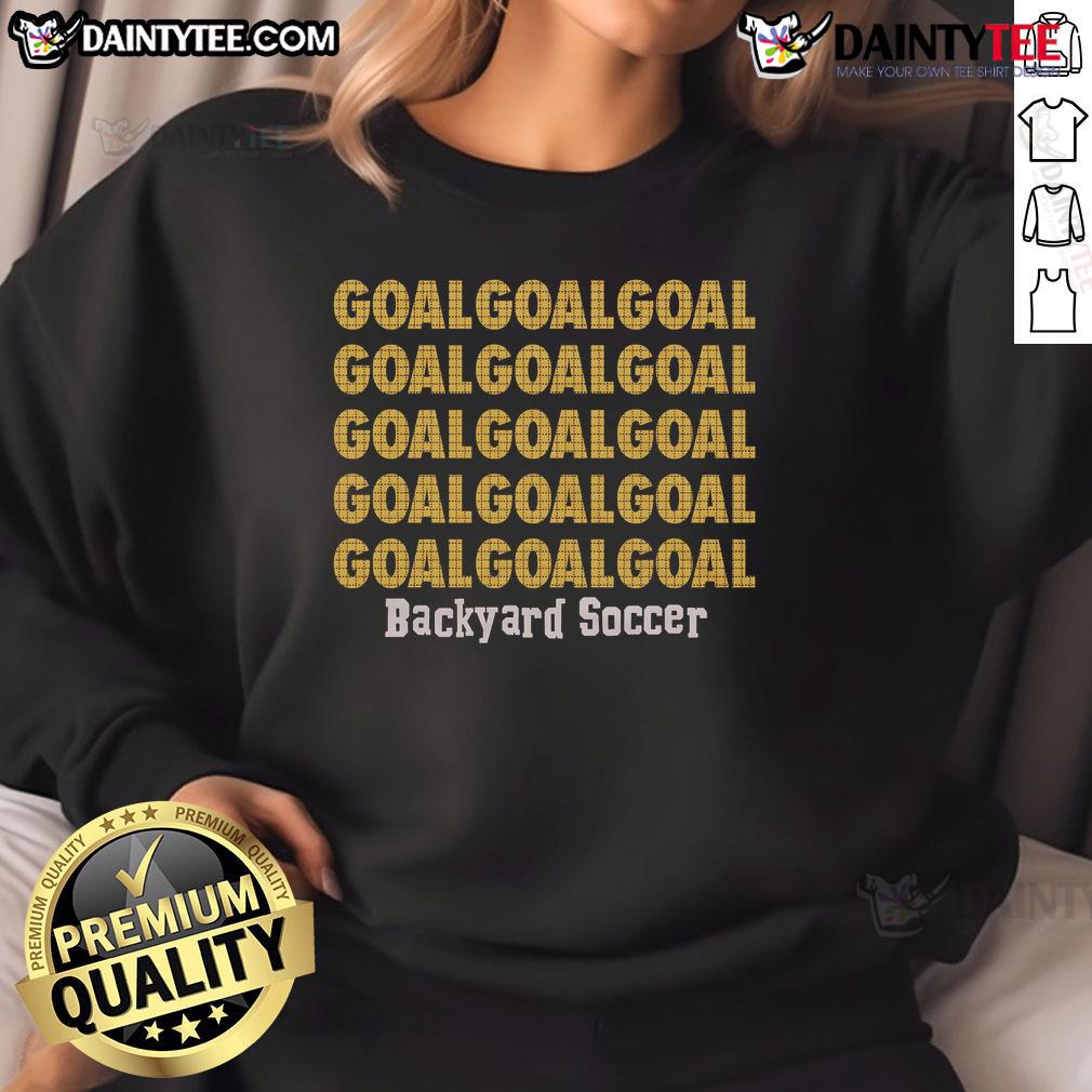 Alt Text: Awesome Backyard Soccer Goal Repeat Sweatshirt featuring a stylish design perfect for soccer fans and outdoor enthusiasts.