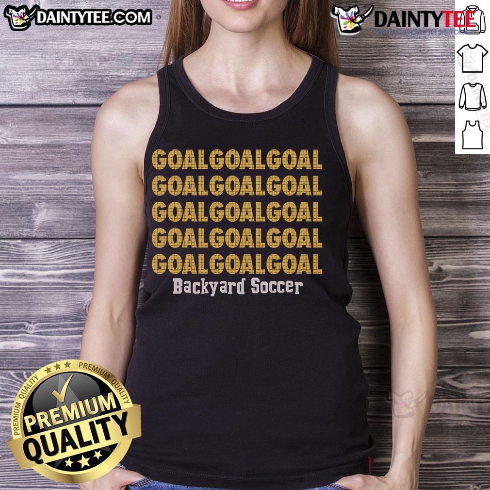 Awesome Backyard Soccer Goal Repeat Tank Top for active play and sports enthusiasts, perfect for summer fun.