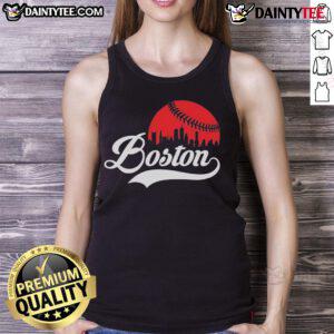 Awesome Boston City Baseball Skyline Tank Top featuring a vibrant skyline design perfect for sports fans.