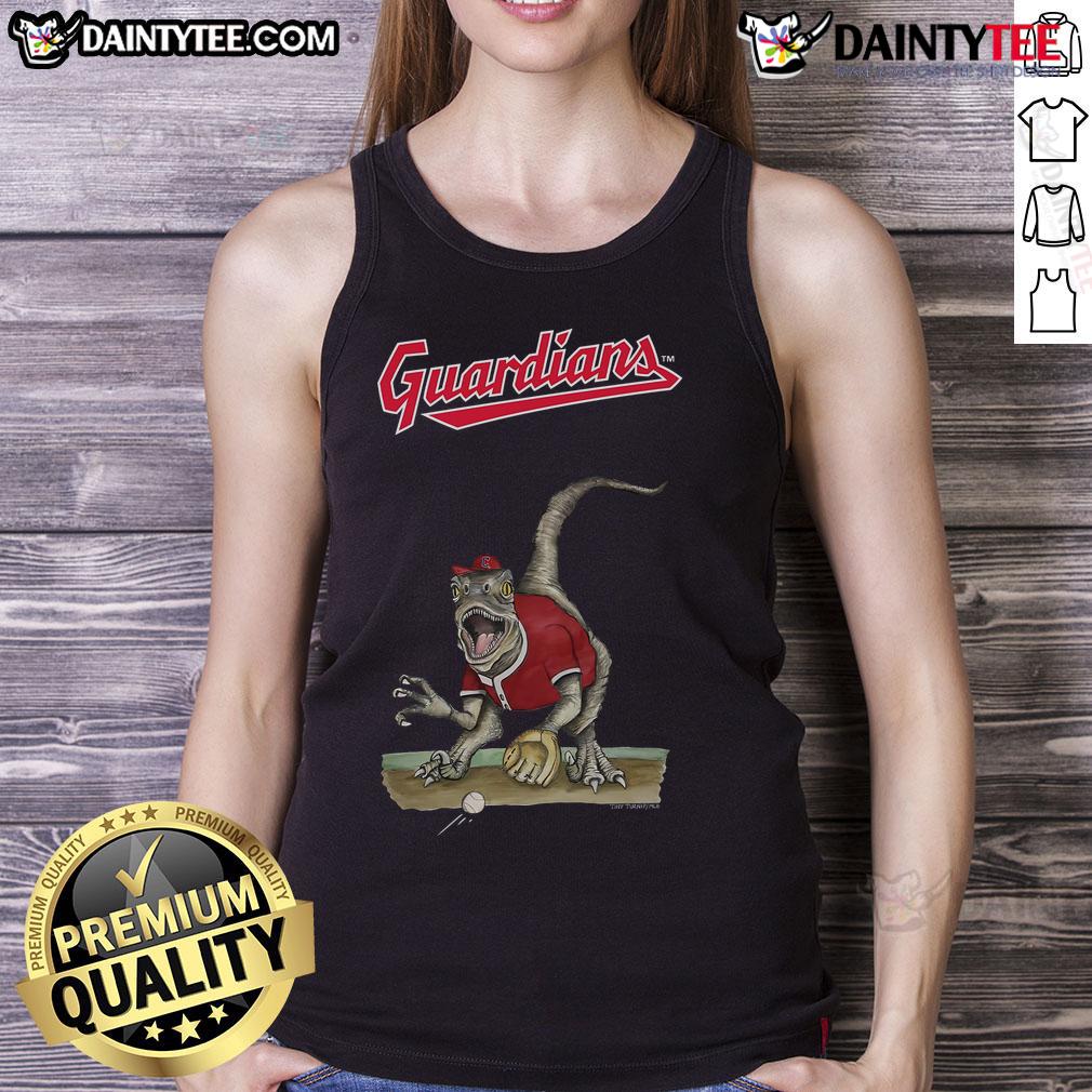 Awesome Cleveland Guardians tiny turnip velociraptor tank top featuring vibrant colors and unique design for fans.