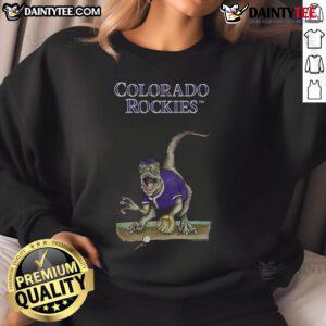 Awesome Colorado Rockies Tiny Turnip Velociraptor Sweatshirt featuring a vibrant design and cozy fit for fans.
