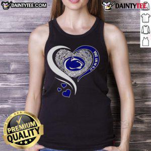 Awesome Fingerprint Heart tank top featuring Penn State Nittany Lions design, perfect for fans showcasing their DNA pride.