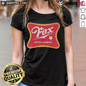 Awesome Fox Racing Speed Service Draft Ladies Tee featuring a stylish design for women who love motorsports fashion.