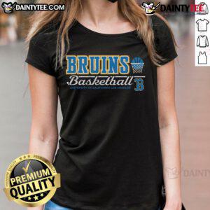 Awesome Gray UCLA Bruins Vintage Basketball Ladies Tee featuring classic logo and stylish design for fans.