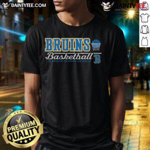 Alt Text: Awesome gray UCLA Bruins vintage basketball T-shirt featuring classic logo design, perfect for fans and casual wear.