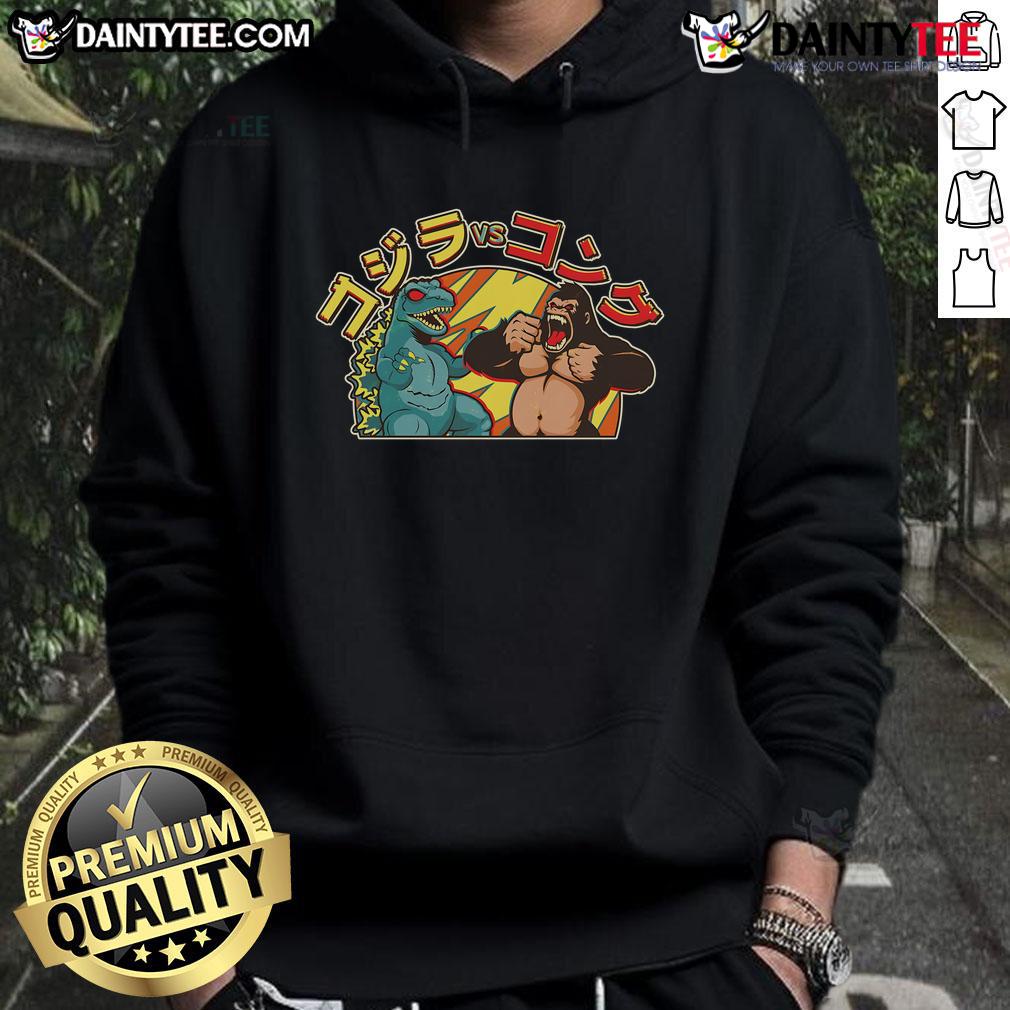 Alt Text: Awesome Japanese Zilla Verse Kong Retro Monster Hoodie featuring vibrant graphics and cozy design for fans.