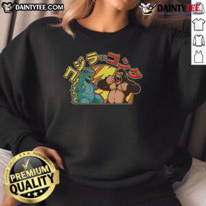 Awesome Japanese Zilla Verse Kong retro monster sweatshirt featuring vibrant graphics and a cozy fit for fans.