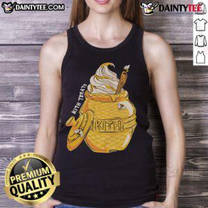 Stylish Awesome Kith Treats Ice Cream Tank Top displayed on a mannequin against a colorful background.
