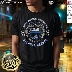 Awesome Law Enforcement Appreciation T-Shirt featuring Atlanta Braves logo, perfect for supporters of police and baseball.