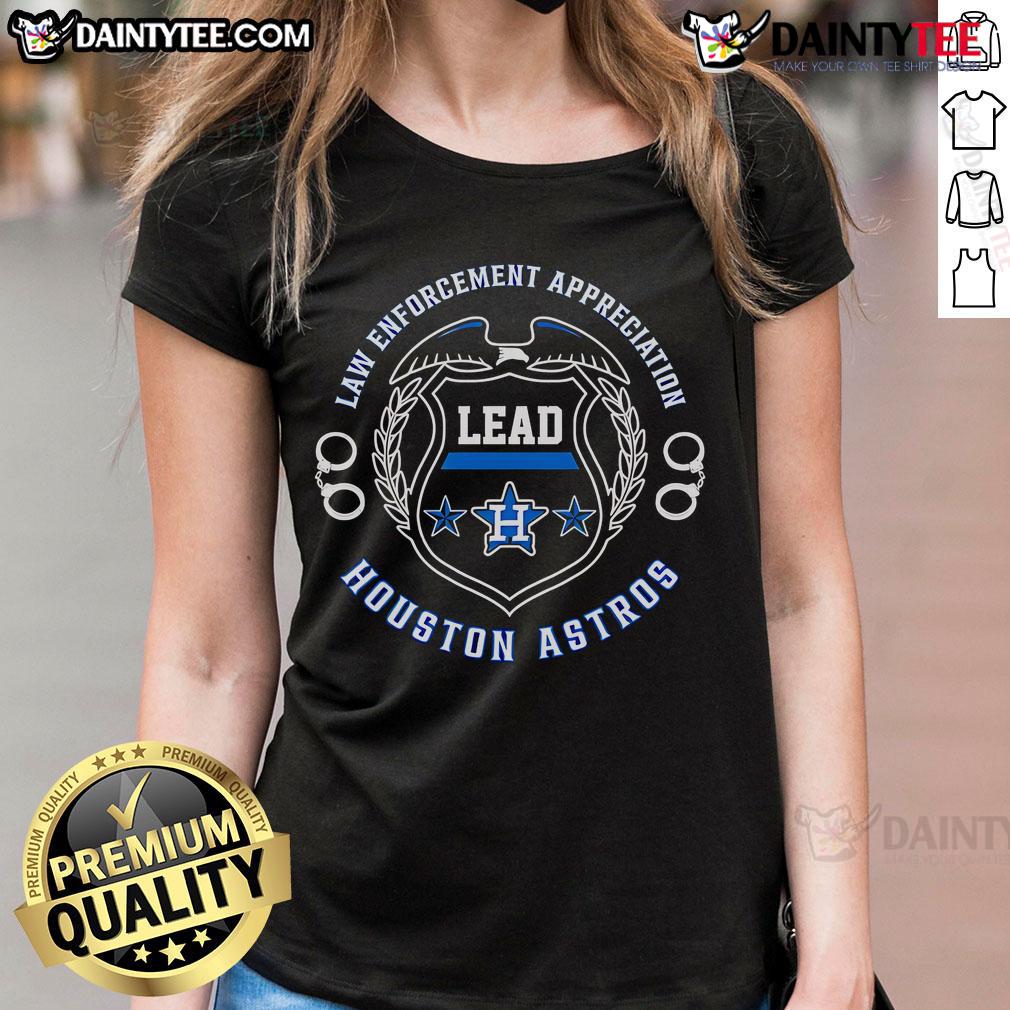 Awesome Law Enforcement Appreciation Houston Astros Ladies Tee featuring a stylish design and vibrant team colors.
