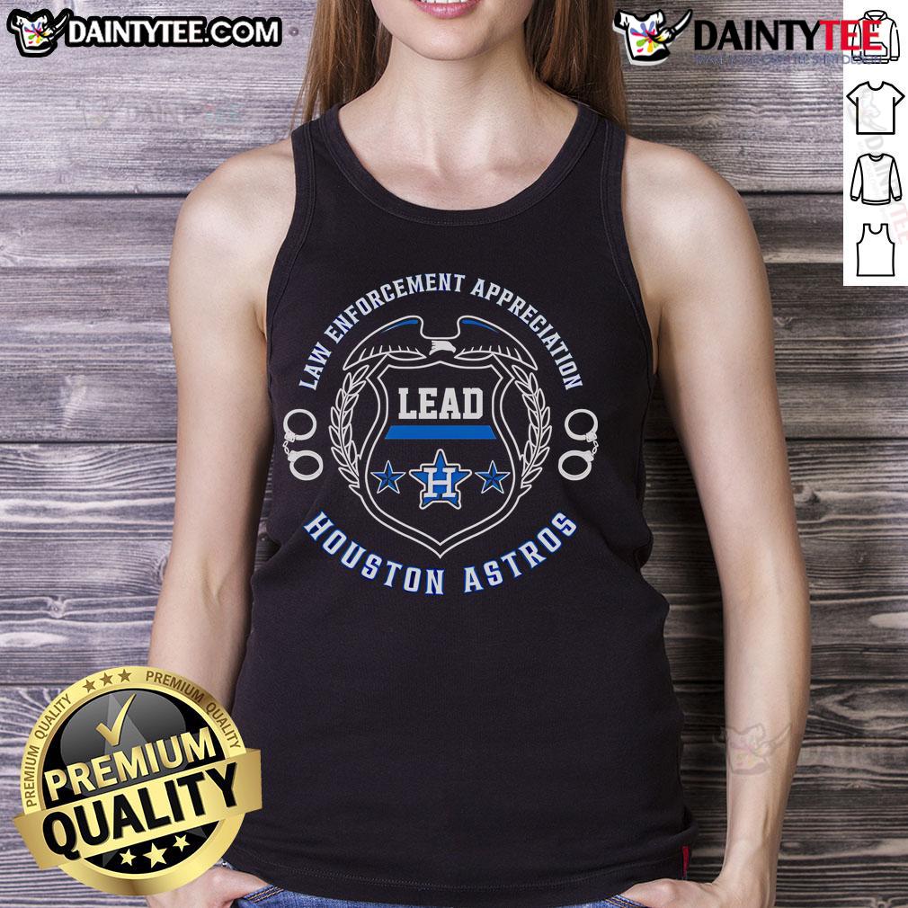 Awesome Law Enforcement Appreciation tank top featuring Houston Astros design, perfect for showing support and style.