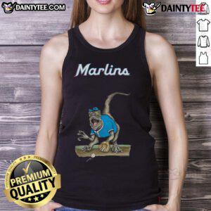 Awesome Miami Marlins tiny turnip velociraptor tank top featuring vibrant graphics, perfect for baseball fans and summer wear.