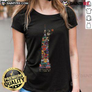Alt Text: Awesome New York Knicks Hardwood Classics King Kong Ladies Tee featuring vibrant graphics and stylish design.