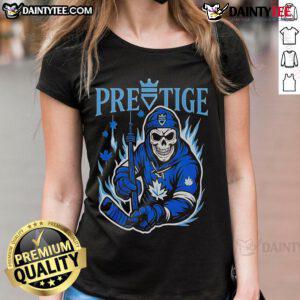 Awesome Prestige Skeleton Toronto Maple Leafs Ladies Tee featuring a stylish skeleton design for female fans.