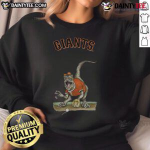 Awesome San Francisco Giants tiny turnip velociraptor sweatshirt featuring a fun graphic design, perfect for fans.