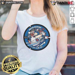 Awesome Seiya Suzuki Chicago Cubs Japanese anime ladies tee featuring vibrant design and stylish fit for fans.