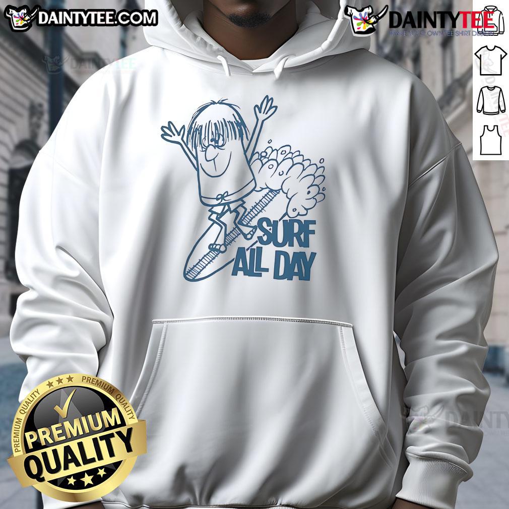 Awesome Surf All Day Hoodie in vibrant colors, perfect for casual beachwear and surf enthusiasts.