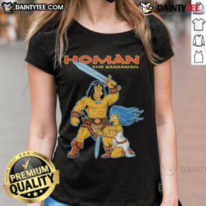 Awesome The Simpsons Homer The Barbarian Ladies Tee featuring Homer Simpson in a barbarian outfit, perfect for fans.