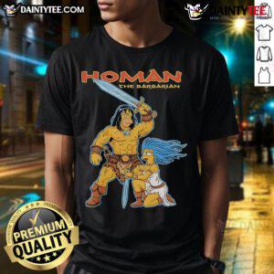 Alt Text: Awesome The Simpsons Homer The Barbarian T-Shirt featuring Homer as a fierce barbarian in vibrant colors.