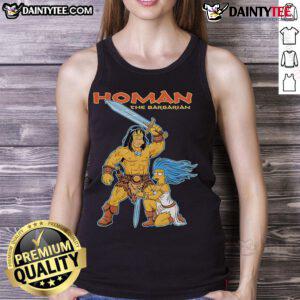 Awesome The Simpsons Homer The Barbarian tank top featuring a colorful design of Homer as a barbarian hero.